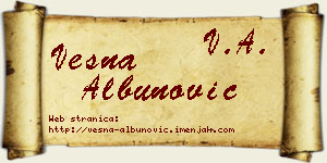 Vesna Albunović vizit kartica